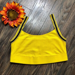 🦋B2G1🦋AMERICAN APPAREL Yellow Ribbed Crop Top XL